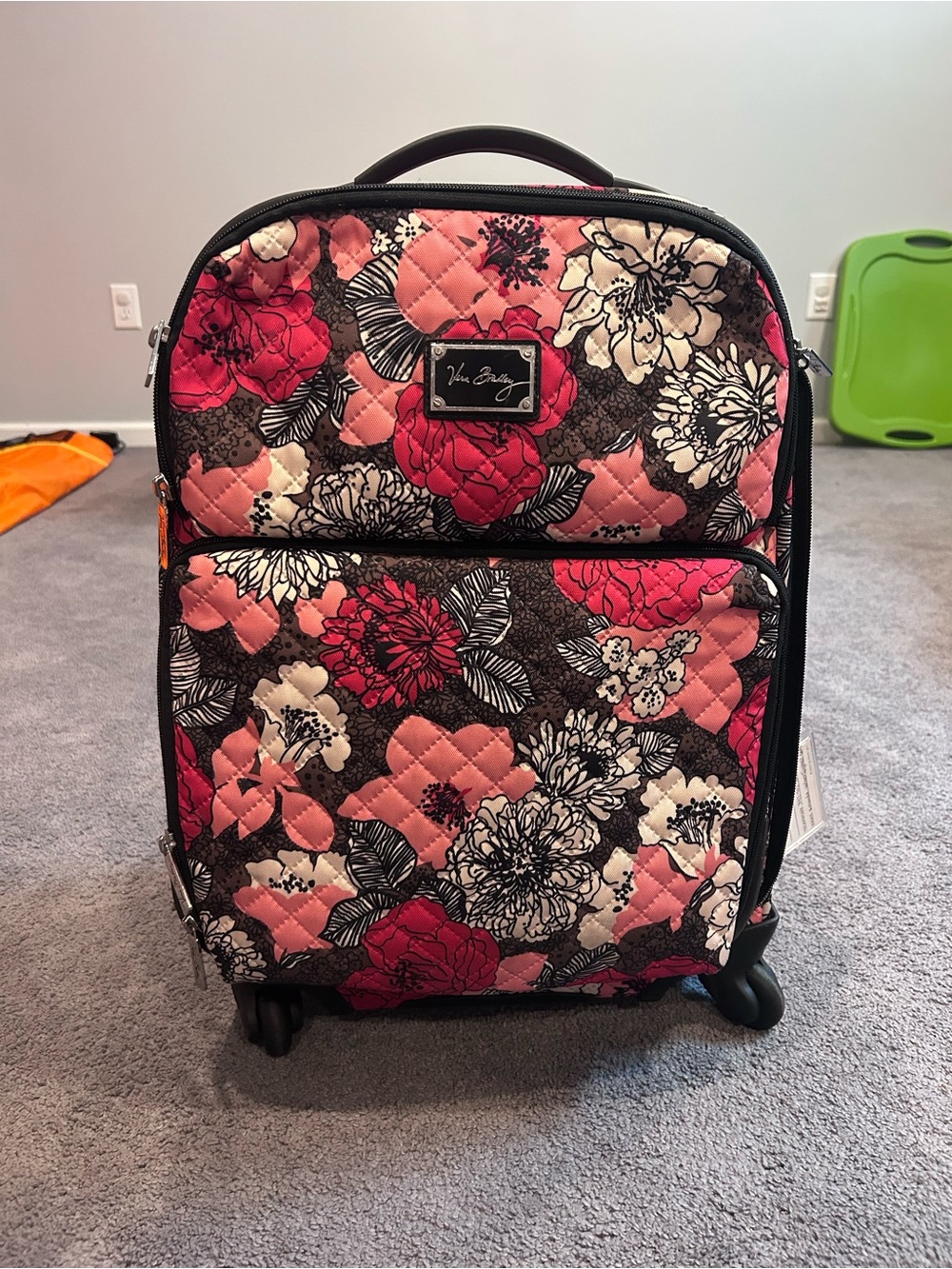 Vera Bradley Pink Floral Quilted Rolling Carry-On